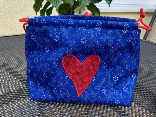 Blaudruck - Geschenkbeutel mit Herz 7373