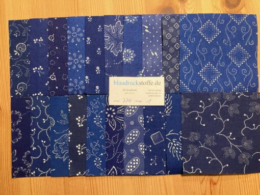Blaudruck Patchwork-Stoffpaket 774 - 10 x 10cm