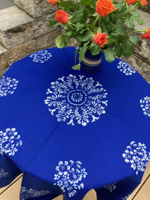 Große runde Blaudruck-Tischdecke 6688 – Bild 2
