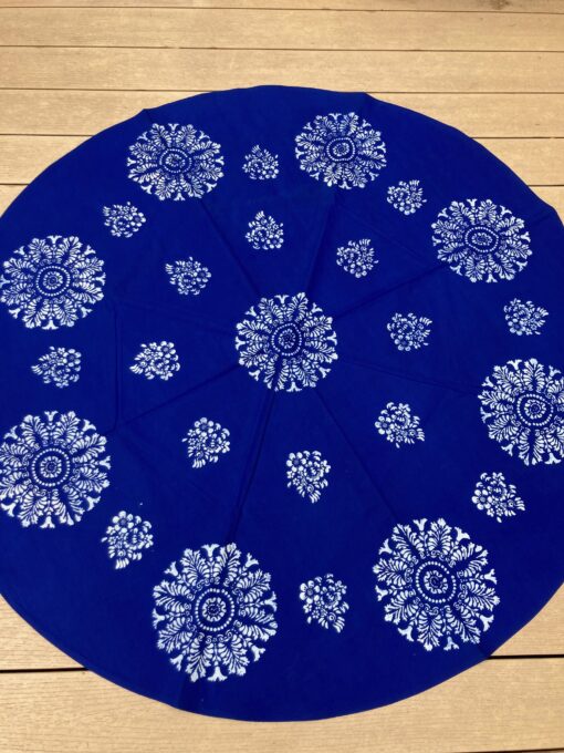 Große runde Blaudruck-Tischdecke 6688 – Bild 3