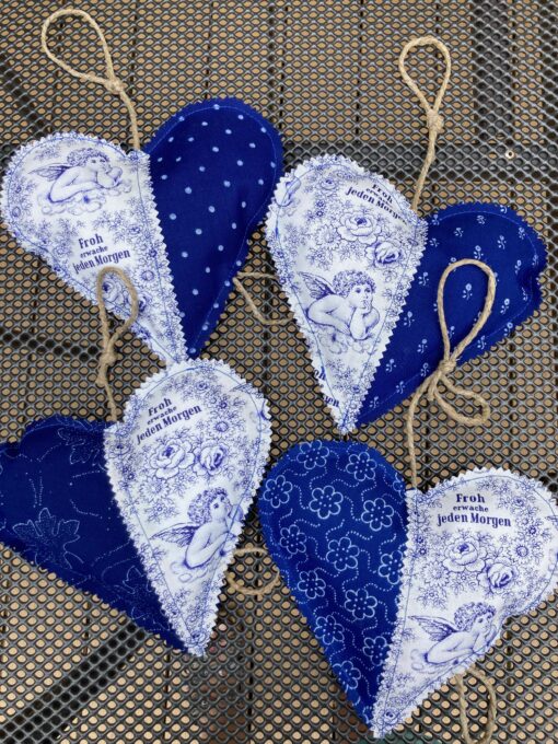 Blaudruck - Herz 7388
