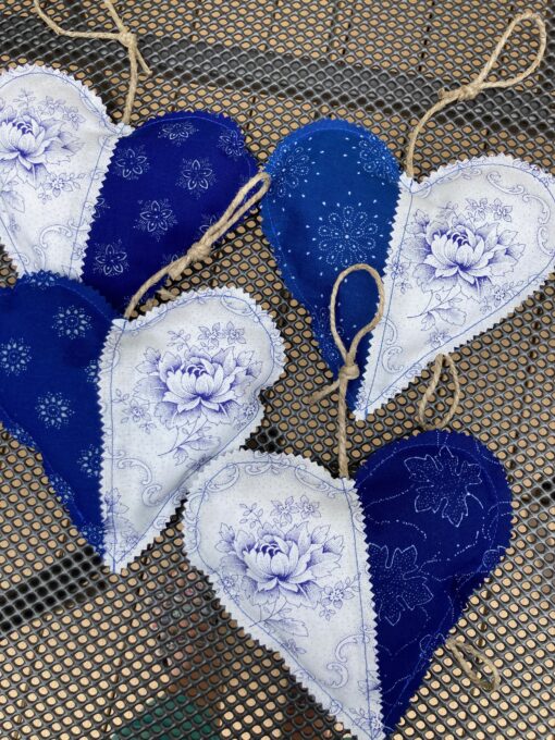 Blaudruck - Herz 7391