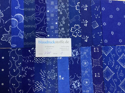 Blaudruck Patchwork-Stoffpaket 778 - 10 x 10cm