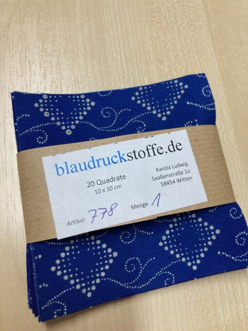 Blaudruck Patchwork-Stoffpaket 778 - 10 x 10cm – Bild 2