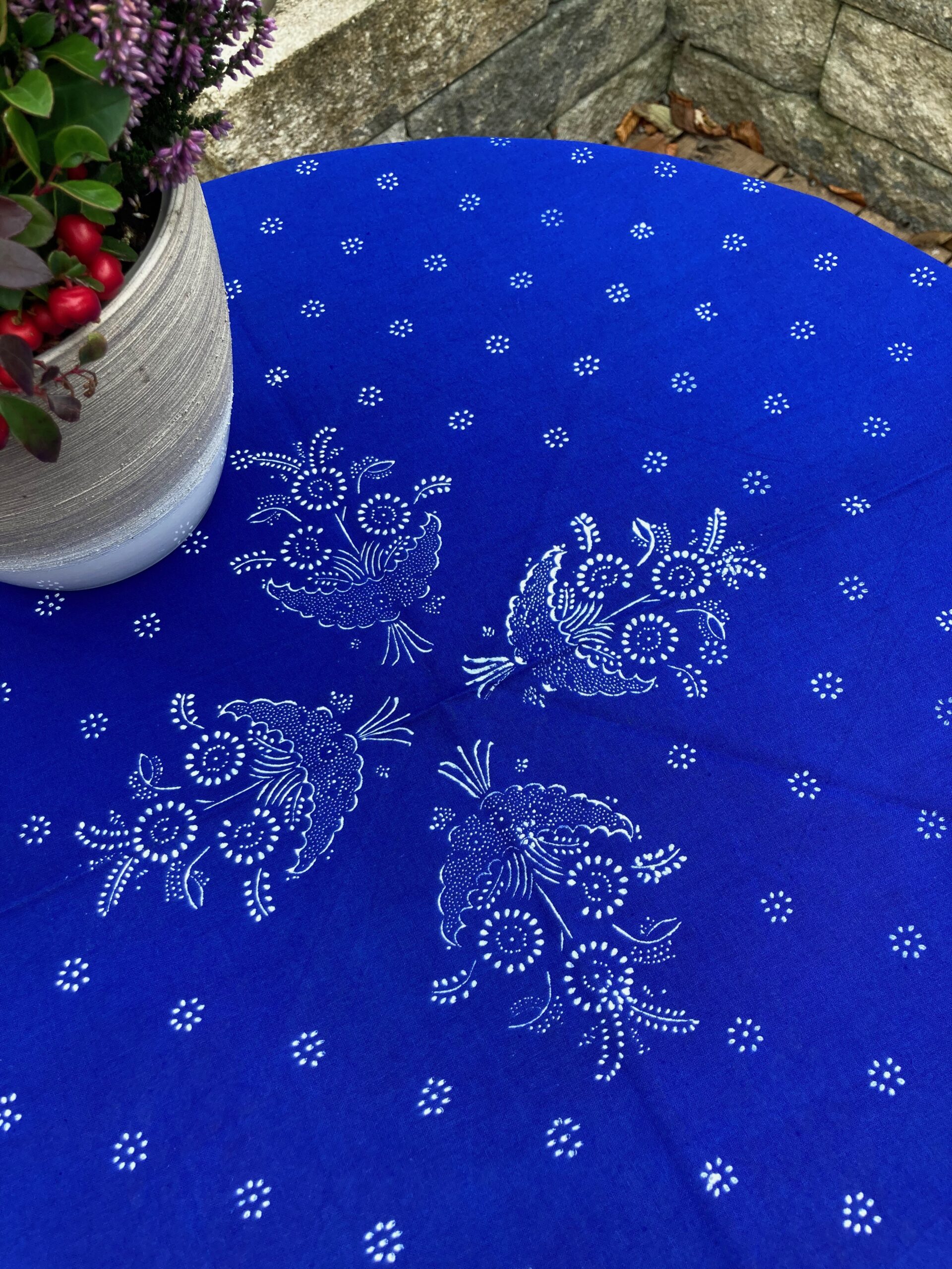 Große runde Blaudruck-Tischdecke 6656 – Bild 3