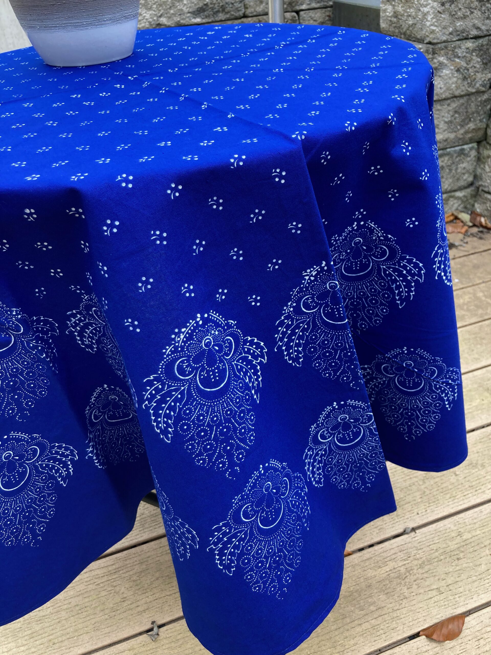 Große runde Blaudruck-Tischdecke 6657 – Bild 2