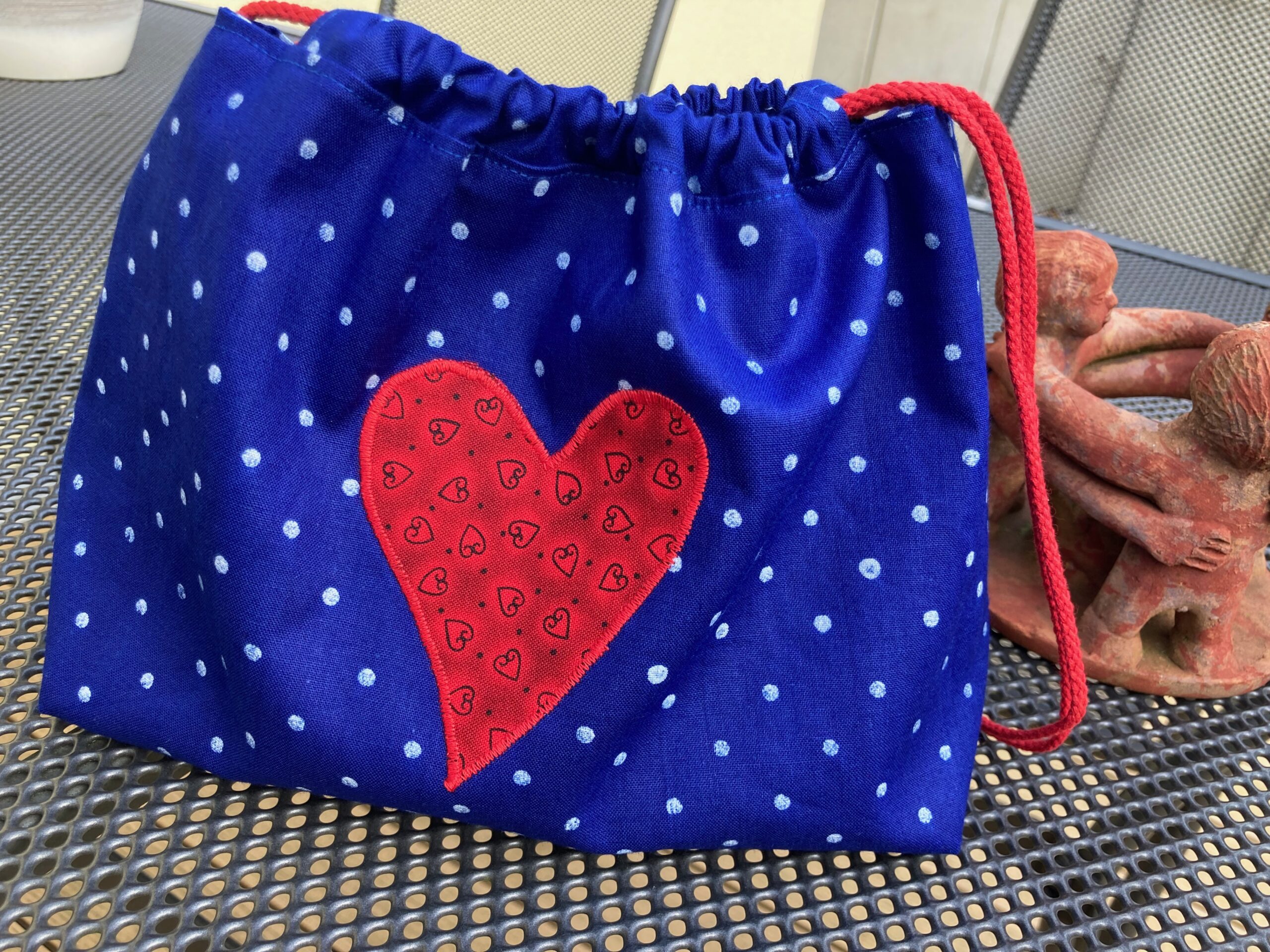 Blaudruck - Geschenkbeutel mit Herz 7301