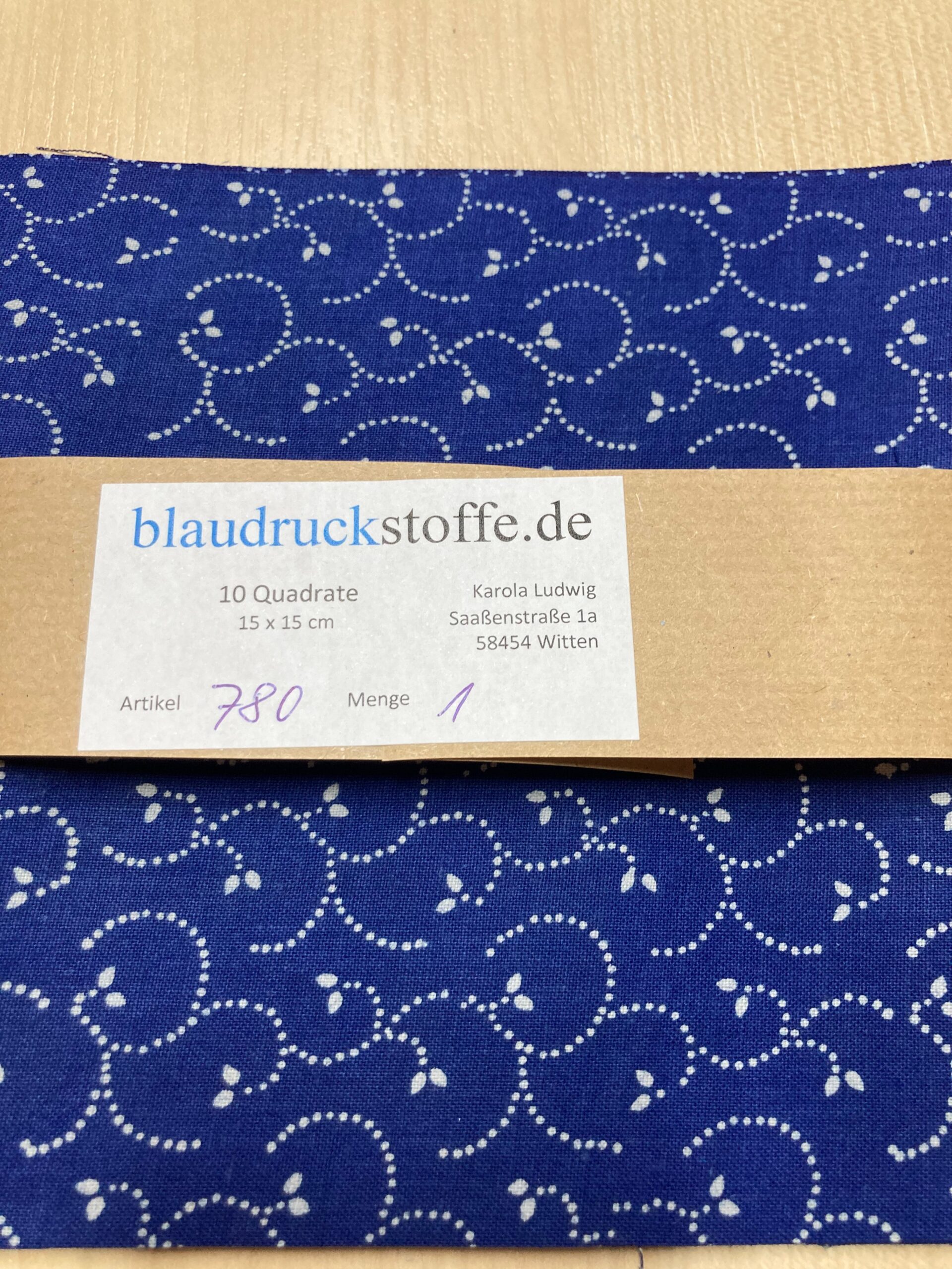 Blaudruck Patchwork-Stoffpaket 780 - 15 x 15cm – Bild 2