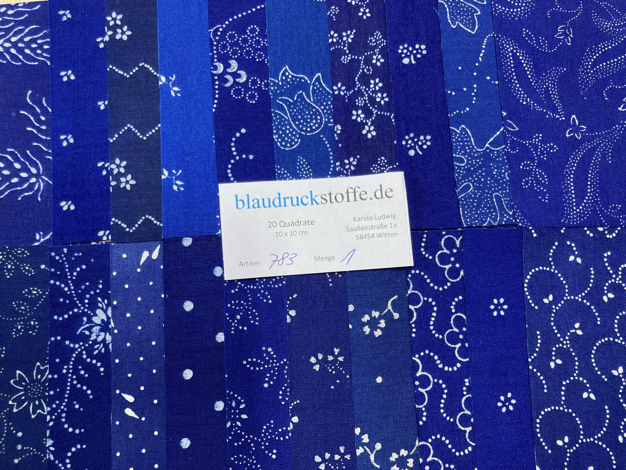 Blaudruck Patchwork-Stoffpaket 783 - 10 x 10cm
