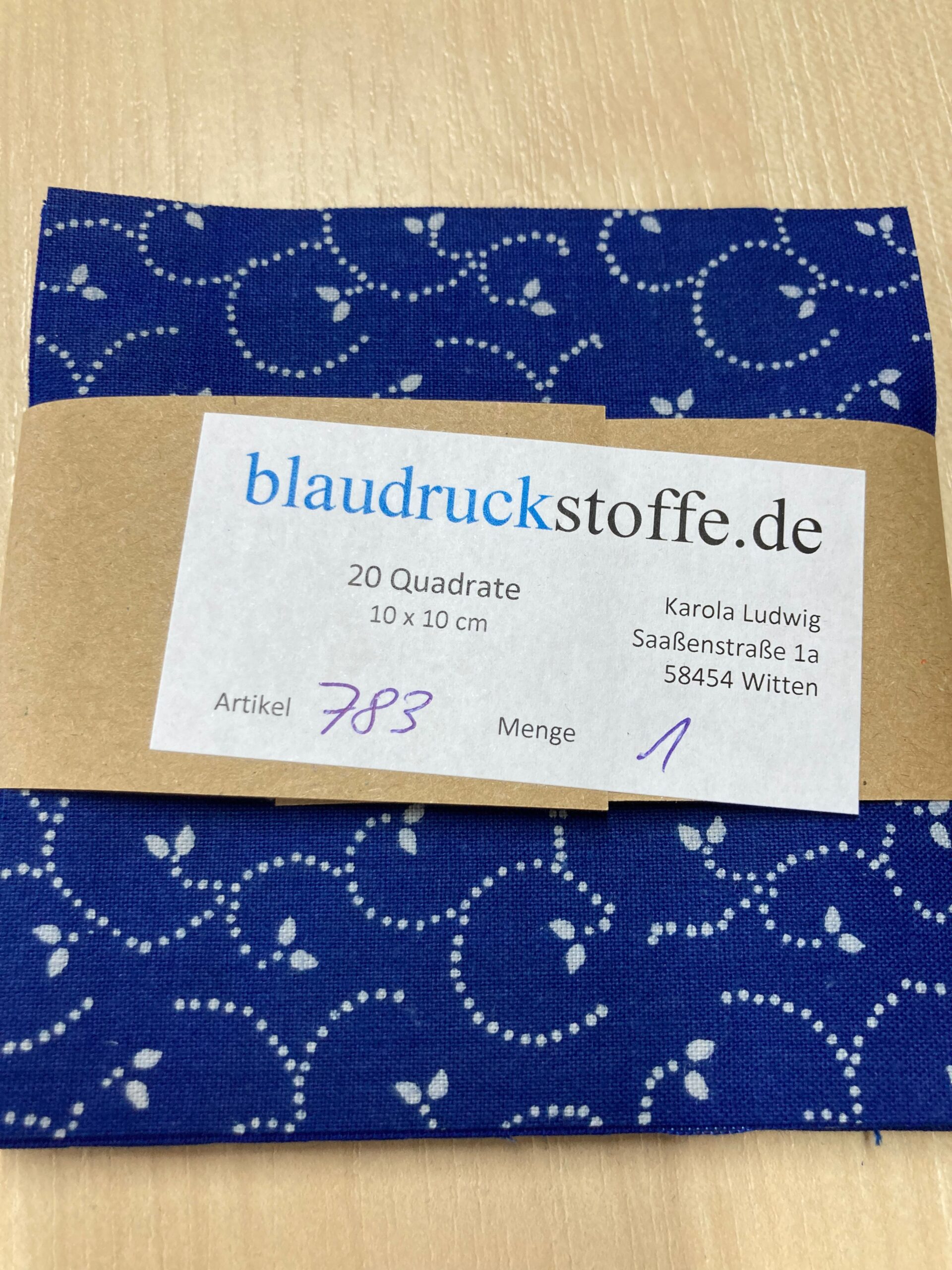 Blaudruck Patchwork-Stoffpaket 783 - 10 x 10cm – Bild 2