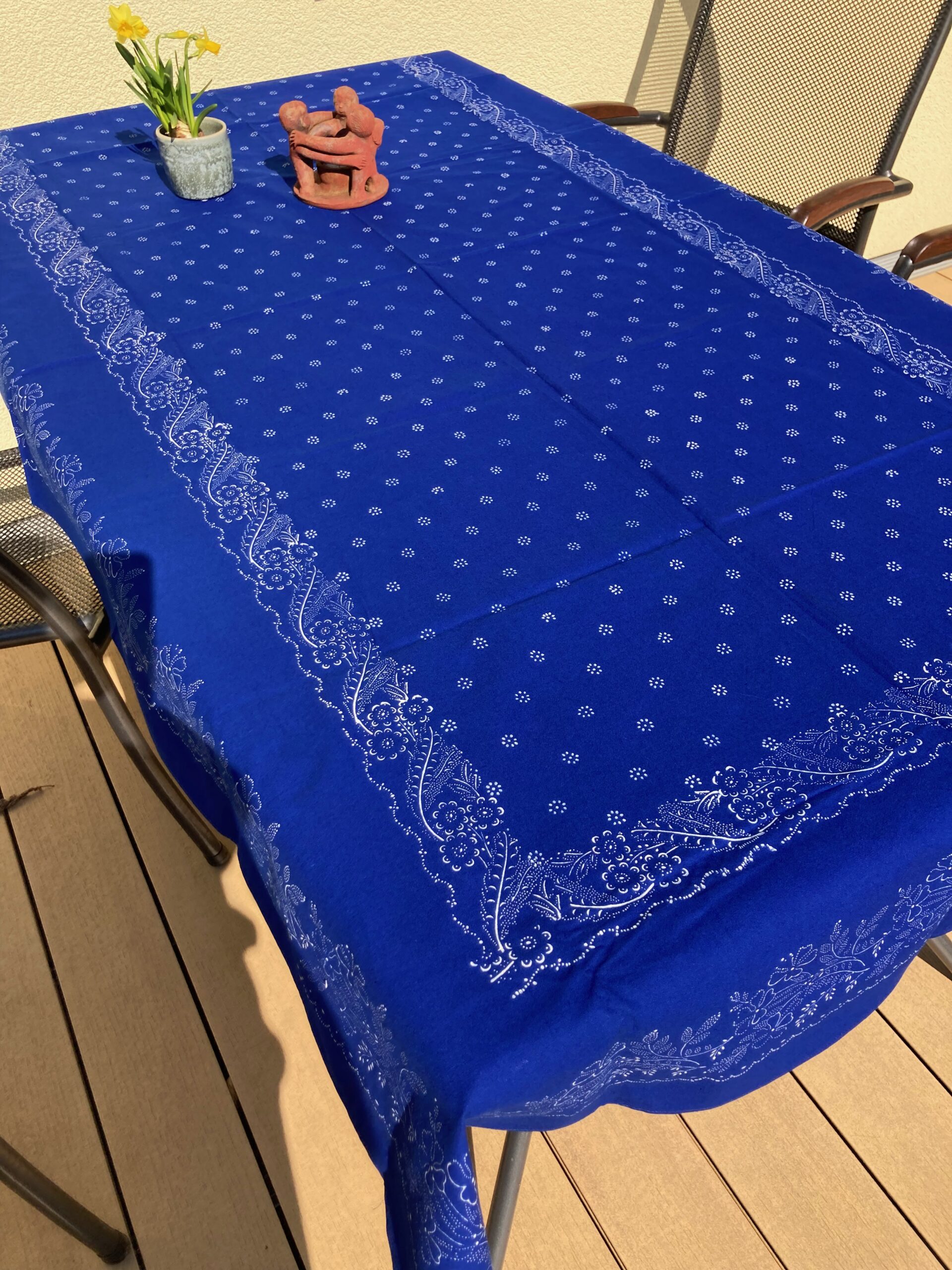 Große Blaudruck-Tischdecke 6416