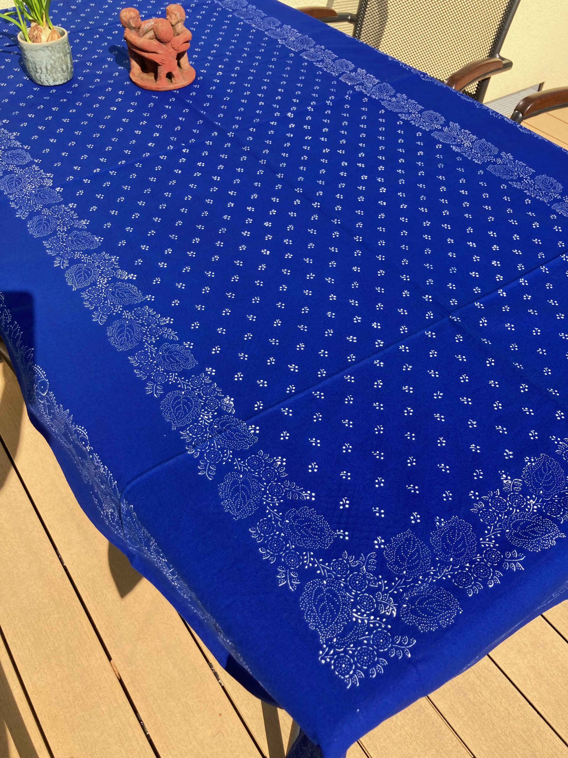 Große Blaudruck-Tischdecke 6418