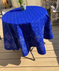 Große runde Blaudruck-Tischdecke 6451